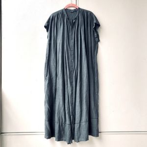 Pas de Calais linen grey midi dress